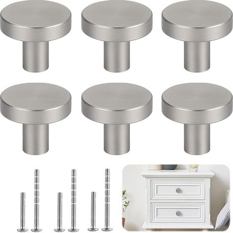Poignée Meuble Cuisine Argent Boutons de Porte Argenté (1/5)