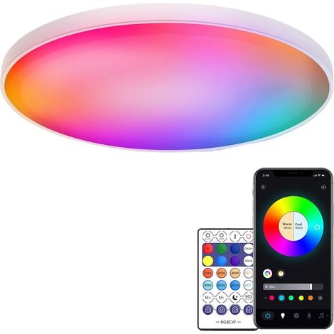 Ce plafonnier LED intelligent est doté d'un éclairage RGB+CCT, d'une luminosité réglable de 30 W, d'une connectivité WiFi+BLE+2.4G et d'une commande par application et par la voix (1/5)
