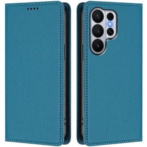 Étui portefeuille en cuir compatible avec le Samsung Galaxy S26 Ultra, fermeture magnétique, protection RFID. (1/5)