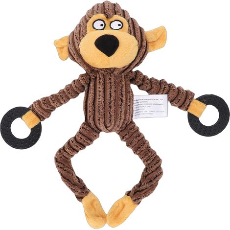 Jouet en forme de singe couinant pour chien, son amusant, Animal en peluche interactif, pour divertissement, marron (1/5)