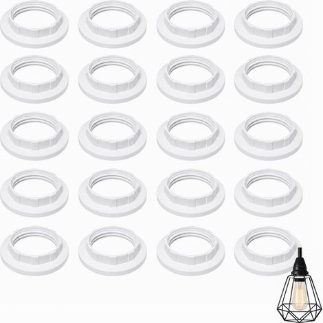20 PCS Anneau Réducteur Abat Jour E27 vers E14, Adaptateur pour Abat Jour en Plastique Résistant à la Chaleur, Bague de Conversion pour Lampes de Table, Suspensions, Appliques et Plafonniers (1/5)