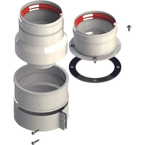 Kit de buse de démarrage aspiration/refoulement en aluminium peint en blanc avec raccord Ø 80 sans inspection