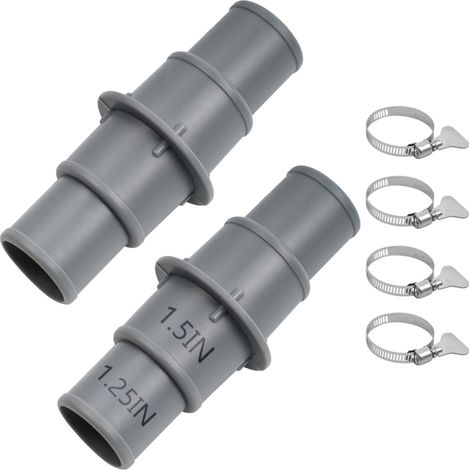 Adaptateur de raccord pour tuyau de piscine, adaptateur pour tuyau d'aspirateur de piscine de 1 1/4 pouce à 1 1/2 pouce – Lot de 2 (1/5)
