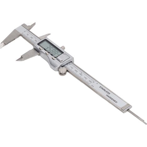 Elektronischer digitaler Messschieber (150 mm), Edelstahl, hohe Präzision, Nonius-Skala, inklusive Batterie (1/5)