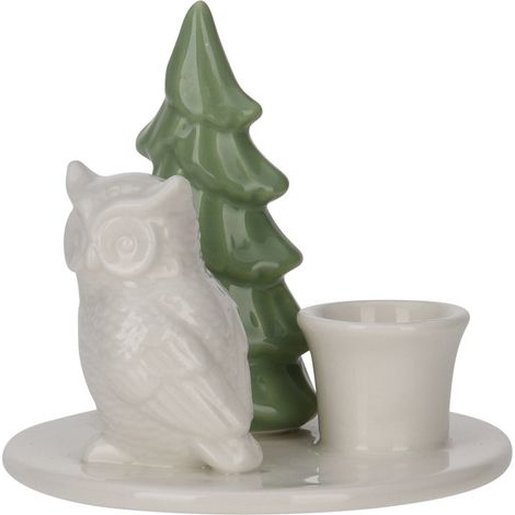 Kerzenständer aus Keramik, mit Weihnachtsbaum, 8 cm