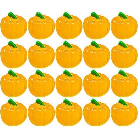 Figurine Citrouille Lumineuse en Résine Orange Réaliste pour Décoration Halloween Automne, pour Artisanat DIY et Remplissage de Vase (1/5)