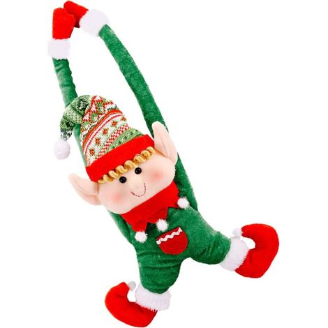 MINKUROW Weihnachtsvorhangschnalle Weihnachtsfensterdekoration Elf Vorhang Raffhalter Haken Weihnachtsfensterdekoration (Grün) (1/5)