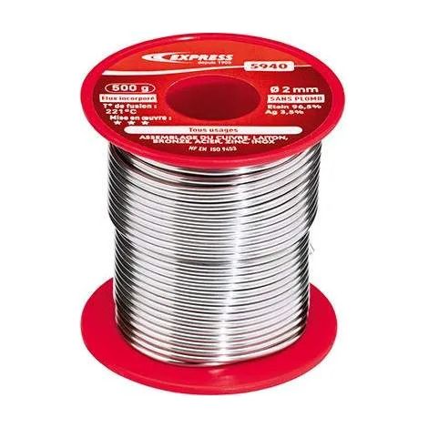 Carrete de 500 g de soldadura de estaño a 96,5%3,5 %, plata 3,5%2 mm