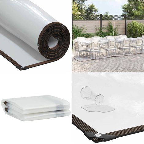 vidaXL Transparente Plane mit Ösen 2x12 m Polyethylen (1/5)
