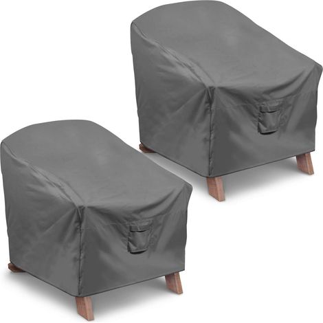 Housses de chaise Adirondack Housse de chaise de terrasse robuste Housse imperméable pour meubles de terrasse de pelouse extérieure Standard - Lot de 2 Gris (1/5)