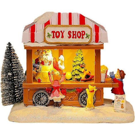 Musikalische Nachtbeleuchtung, verschneites Haus, Weihnachtsdekorationen A (1/5)