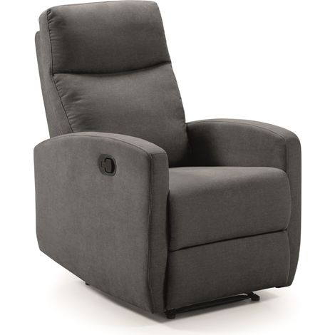 Fauteuil relax manuel en tissu waterproof couleur Gris foncé - Longueur 66 x Profondeur 88 x Hauteur 103 cm (1/3)