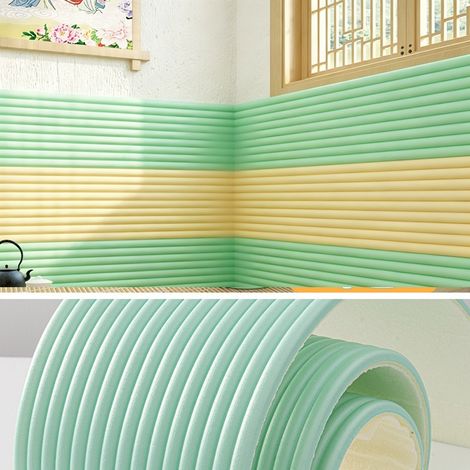 Stoßfeste Wandverkleidung für Kinder 40 x 200 cm – 3D-Eckwandaufkleber – Ideal für Kinderzimmer, Schlafzimmer und Wohnzimmer (1 Rolle, grün)