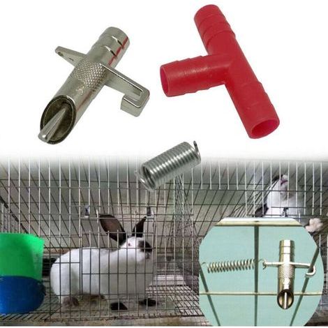 10 pièces/lapin distributeur automatique eau de mamelon pour rongeurs abreuvoir lapin mamelon outils abreuvement buveur pour lapins couleur aléatoire (1/4)
