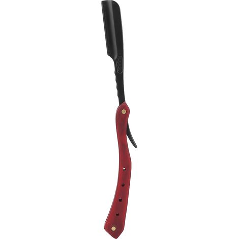 Rasoir droit professionnel en alliage de zinc, rasoir manuel portable pour voyage pour hommes, couleur noir (sans lame) (1/5)