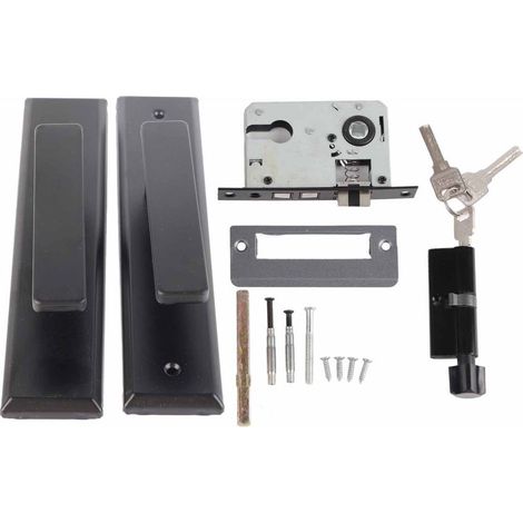 Kit universel de serrure pour poignée de porte en alliage d’aluminium, silencieux, pour chambre à coucher, destiné aux foyers et aux habitations. (1/5)
