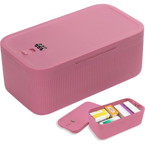 Petite boîte de rangement verrouillable avec code de combinaison, conteneur verrouillable portable pour médicaments pour réfrigérateur, boîte de rangement verrouillée pour médicaments