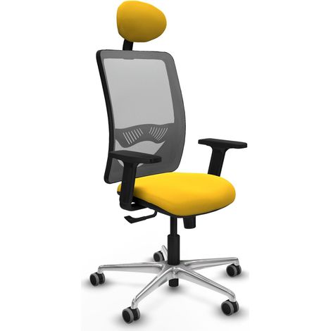 Silla de oficina piqueras y crespo Zulema gris amarillo espuma alta densidad (1/2)