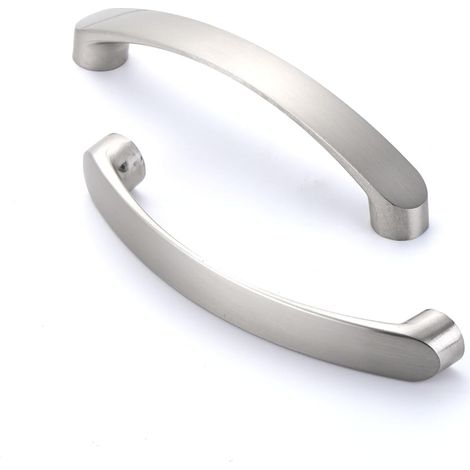 10 Poignée de meuble, Aluminium, Trou 64mm, Argent, Armoire cuisine