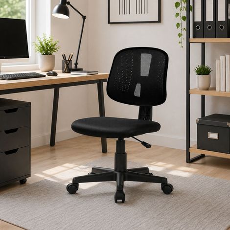 Bürostuhl mit Rollen - Schwarzer Bürosessel (1/3)