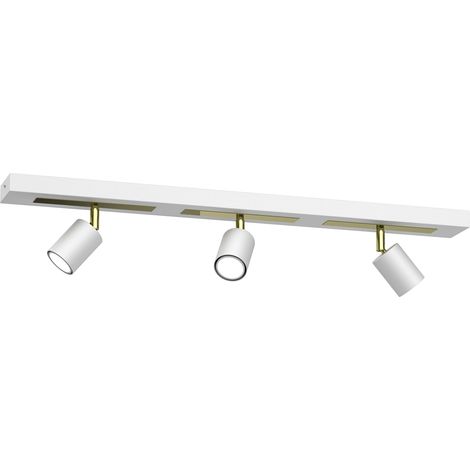 Rampe 3 spots orientables blanc/or GU10 8W Rodez Luminex