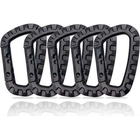 Lot de 5 mousquetons en plastique en forme de D 8.3x5.5cm (1/5)