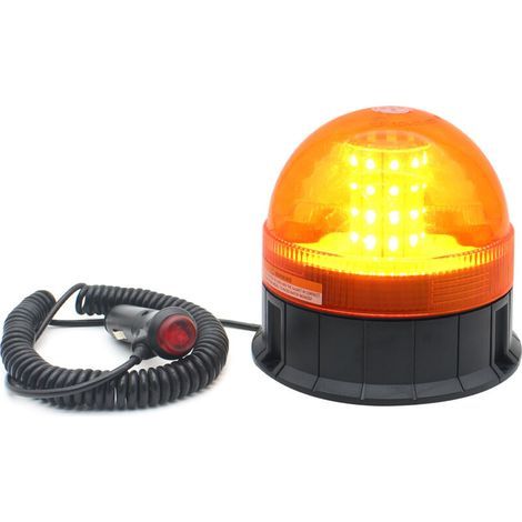 Gyrophare Led Magnetique Orange 3 Modes 12V 24V Girophare LED Vehicule pour Camion Voiture Chariot élévateur Golf UTV Tracteur (1/4)