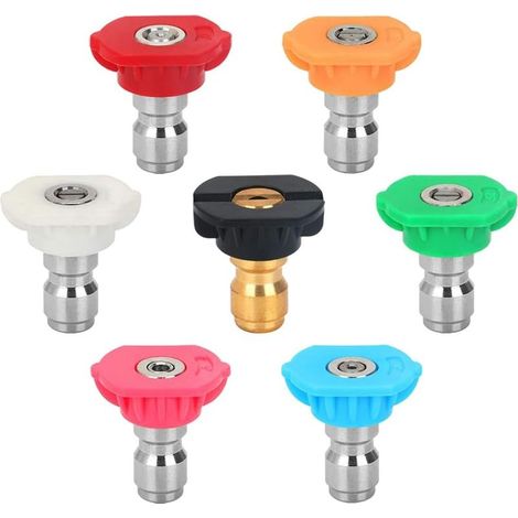 Ensemble de 7 buses turbo pour nettoyeur haute pression, buses à connexion rapide 1/4 principalement utilisées pour le nettoyage de voiture et le jardinage, kit d'accessoires pour nettoyeur haute (1/5)
