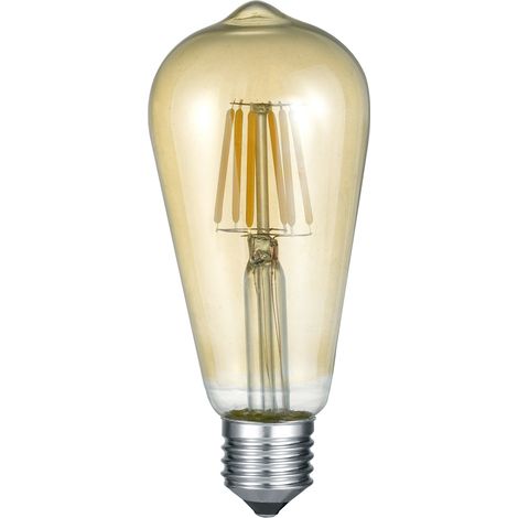 E27 Filament LED - 6 Watt, 600 Lumen, warmweiß, Ø6,4cm - nicht dimmbar, amber (1/4)