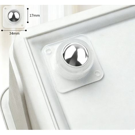 32 Möbelrollen – 17 mm Stahlkugellager – universell selbstklebend, transparent, 360° drehbar, geeignet für schwere Lasten. (1/5)