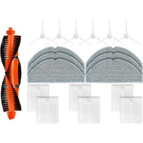 19 accessoires de rechange pour aspirateur robot Xiaomi E10 E12 B112 : pièces détachées, brosse principale, filtre HEPA et chiffon de nettoyage. (1/5)