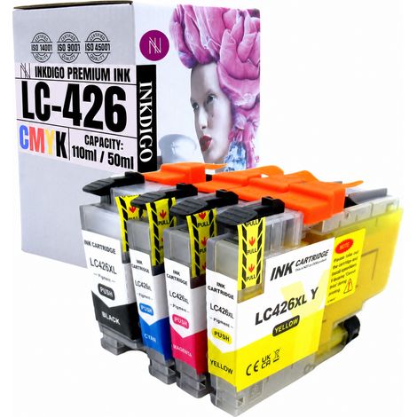 Inchiostro Inkdigo LC426XL compatibile con le stampanti Brother MFC-J4335DW e MFC-J4535DW, certificato TÜV. (1/5)