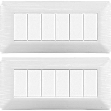 gloca Set Placche Plastica Compatibili Matix (2 Pezzi bianco satinato, 6 Posti) (1/4)