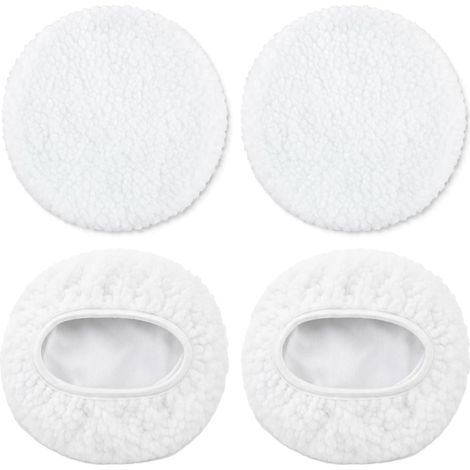 Lot de 4 bonnets de polissage imitation laine d’agneau pour polisseuse voiture 220-250 mm, pour traitement de surface lisse et brillant, lustreuse polisseuse voiture, réutilisable (1/5)