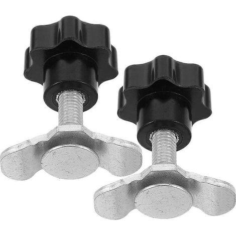 2 connecteurs filetés pour accessoires de rails de camping-car et caravane, vis de serrage, bouton, écrou à goujon fileté, raccord de rail à double ergot (M8) (1/5)