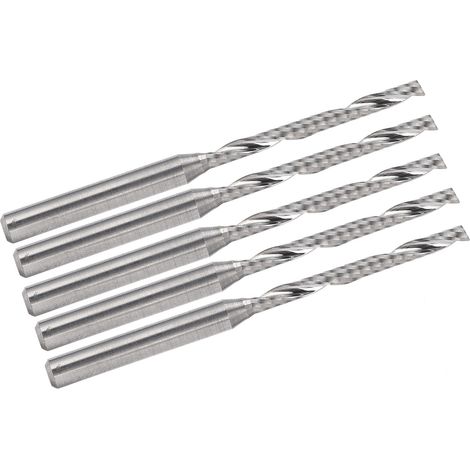 5 fraises à bois en carbure de tungstène, queue de 3.175mm pour sculpture et défonçage, 22mm de coupe, 45mm de long (1/5)