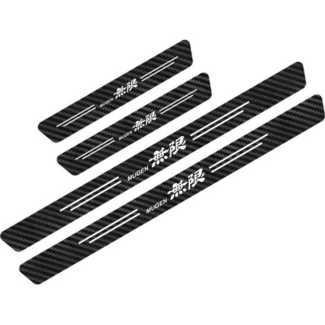 (Noir et blanc,pour MUGEN) 4 autocollants de seuil de porte pour Honda FIT,INSIGHT,JAZZ,MUGEN RR,SI,TYPE S,TYPE R,VTI - Accessoires auto - Autocollants en fibre de carbone (1/3)