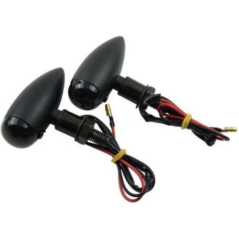 1 paire (coque noire noire) clignotants moto clignotants en métal voyants Mini ampoule ambre clignotants universels lampe lumineuse (1/4)