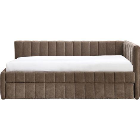 Letto a scomparsa 90 x 190 cm Tessuto Marrone - BAVOK (1/5)