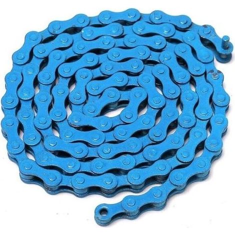 pair 1/2 X 1/8Inch 96 Liens Simple Vitesse Coloré Chaîne Fixe Gear VTT BMX Vélo Vélo Sport Route - Bleu Ciel (1/5)