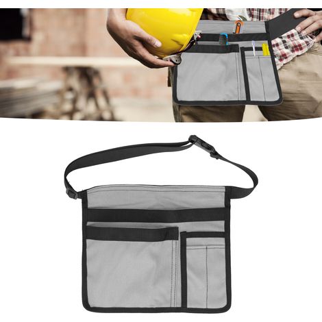 Werkzeugtasche mit Gürteltragemöglichkeit (einseitig), Werkzeugaufbewahrungstasche, strapazierfähiges Oxford-Gewebe, verstellbare Werkzeugtragetasche, grau. (1/5)