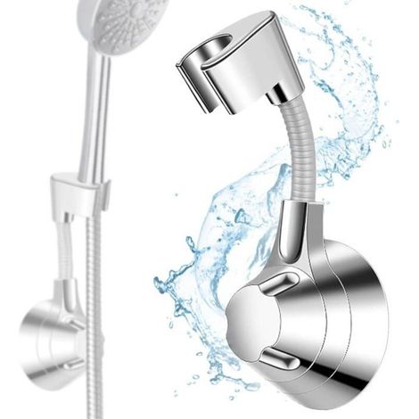 Support de pommeau de douche - PZCC - PZCC - Sans perçage - Accroche murale - Charge jusqu'à 5 kg (1/4)