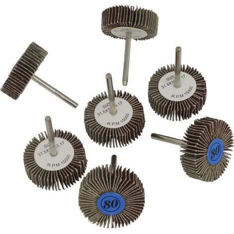 Sealey Rotary Tool Abrasive Flap Wheel Set 30mm 7pc RTA7FW (1/5)
