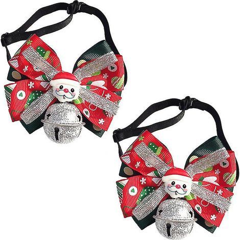 Lot de 2 colliers à nœud papillon pour animaux de compagnie (1/3)