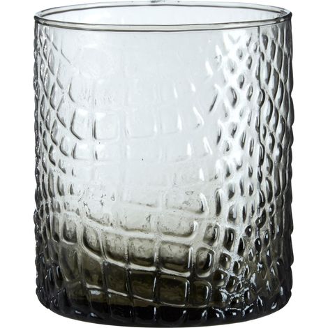 Premier Housewares Candle Holders Tea Light Holder Made From Glass Grey / Black Faded Effect Design For Candles Used In Bedroom / Living Room / Hallways 9 x 10 x 9 (1/3)