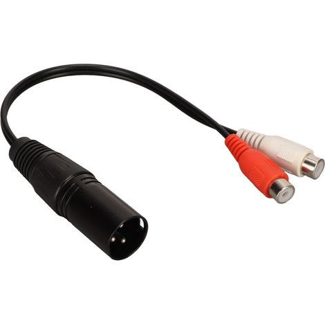 Câble répartiteur en Y XLR mâle vers 2 RCA femelles, 3 broches, 18 cm (0,6 pied), avec réduction de bruit, pour tables de mixage et amplificateurs de puissance. (1/4)