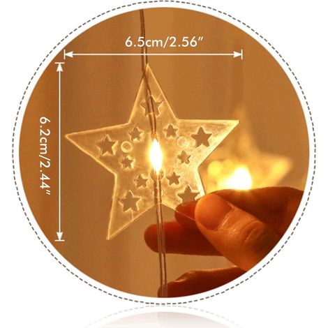 LED-Lichterkette mit Sternen und Fernbedienung für drinnen und draußen, für Partys, Hochzeiten und Weihnachtsdekorationen (1/5)