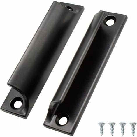 2PCS Poignée de Porte Coulissante, Aluminium Poignée Meuble, Poignee de Meuble Cuisine Noir, Disponible pour Portes de Balcon, Portes Coulissantes, Tiroirs (1/4)