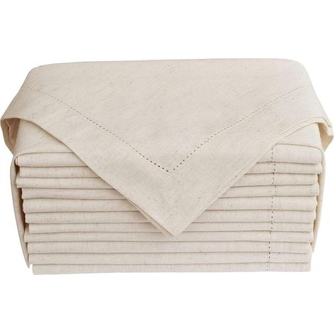 Lot de 12 serviettes de table en tissu
