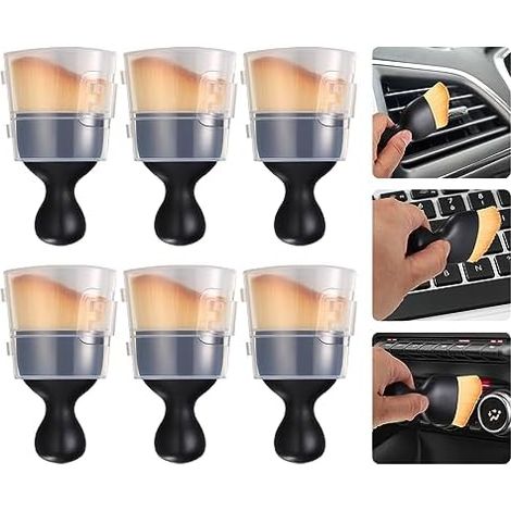 Lot de 6 Brosses Nettoyage Voiture, Set Intérieur, Brosse Anti-Rayure intérieur, Époussette pour Détail, intérieur Auto, Matériel Soin Premium - (1/5)